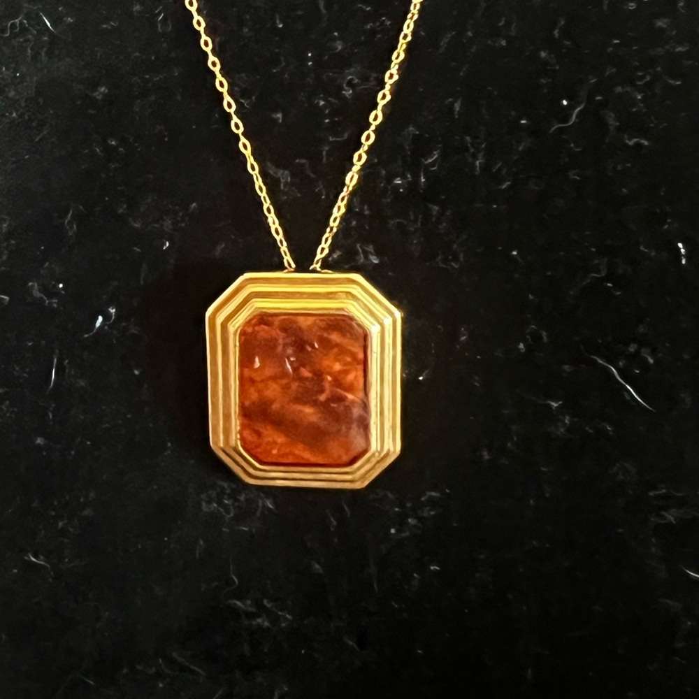 Handmade pendant & 925 14k gold plated Necklace - Picture 2 of 3